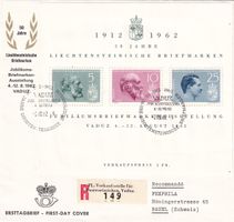 FDC Sonderblock 50 Jahre FL-Briefmarken 1912 - 1962