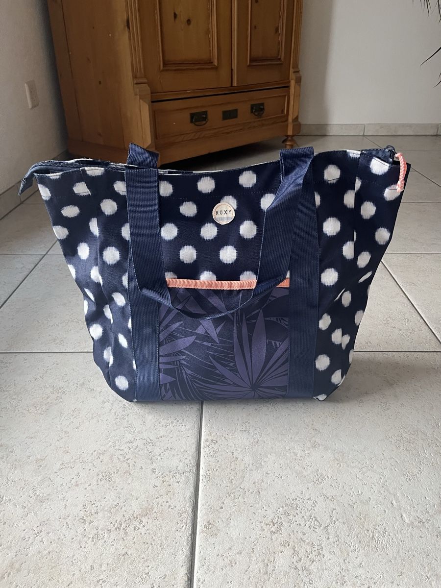 Roxy Borse da donna: Roxy Shopper/Strandtasche, blau mit Punkten – Usato da Konolfingen venduto da Emmenthal3510 7