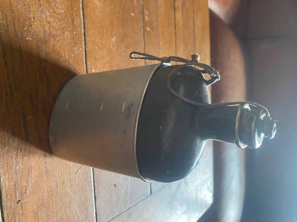 ANCIENNE GOURDE MILITAIRE allemande ,Soldat Allemand ww2, MARQUAGE W.A
