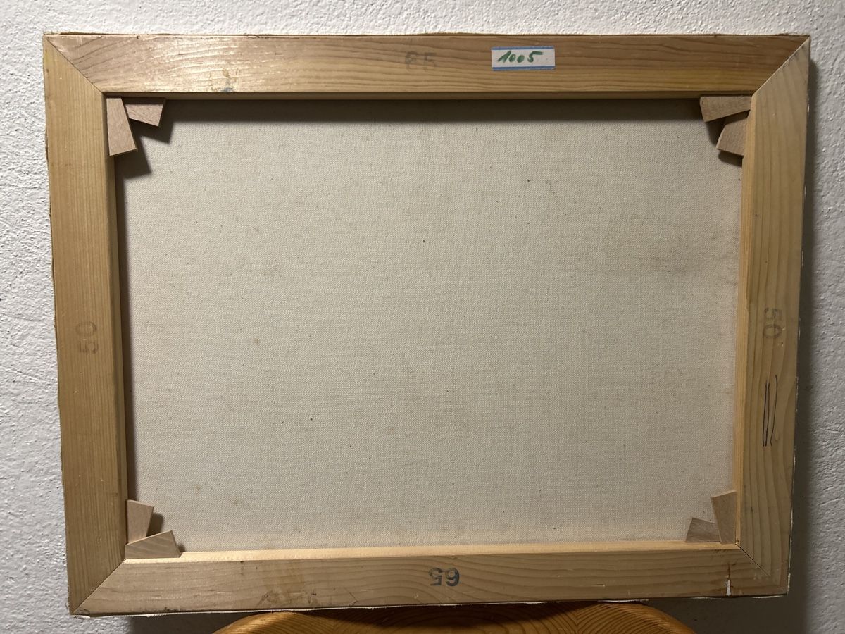 Gemälde: Abstraktes Gemälde, im Stil von Paul Klee – Gebraucht aus Glarus von KunstWerkEr-LS87 4