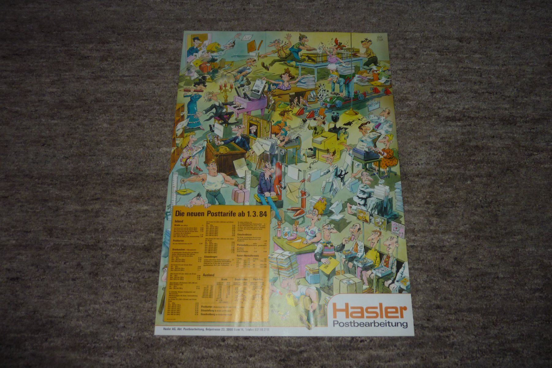 Foto & Immagini: Plakat,Post,Tarife 1984, Hasler, Poster, Nydegger Werner – Usato da Lausen venduto da akira003
