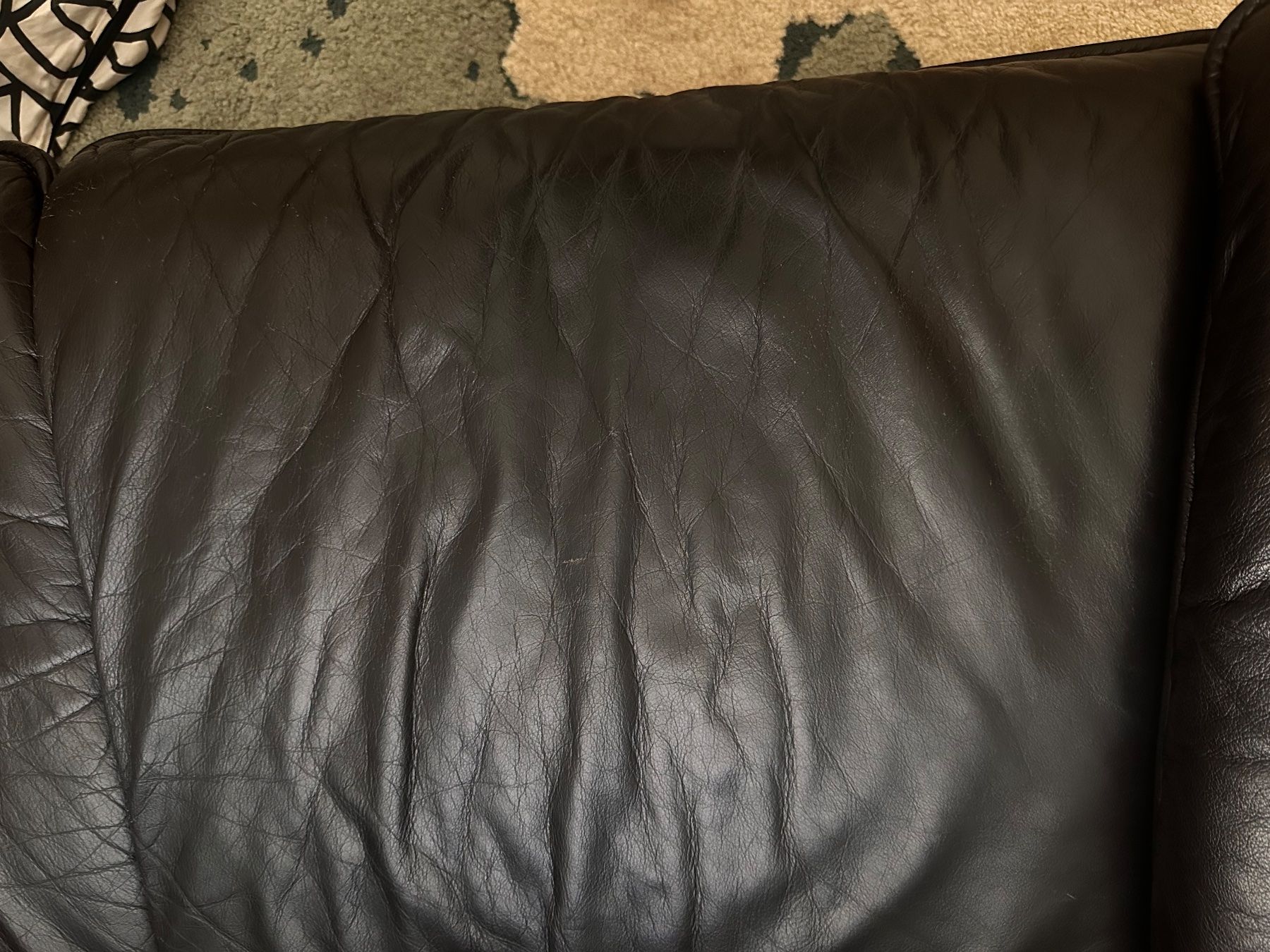 Sofas: Black leather 2-seater sofa – Gebraucht aus Winterthur von mar_8jks 4