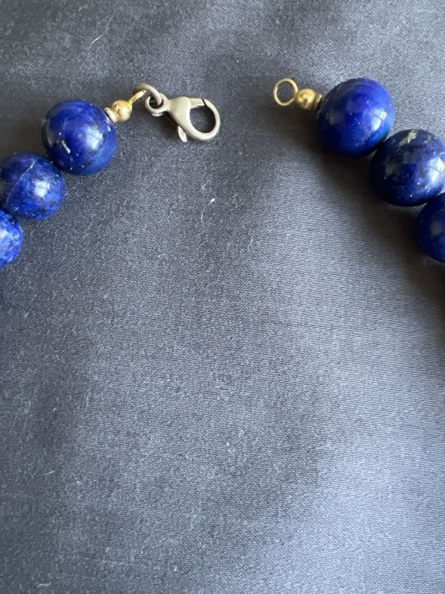 Catenine: Echte Lapislazuli Kette mit goldfarbenen Elementen – Usato da Urtenen-Schönbühl venduto da sab_w22t 3