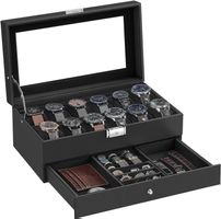 Uhrenbox 12 Uhr Glasdeckel abschließbar Schublade