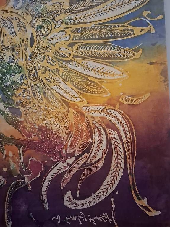 Dipinti: Grossformatige Mid-Century-Modern Batik-Gemälde – Usato da Biel/Bienne venduto da Kyruna 3