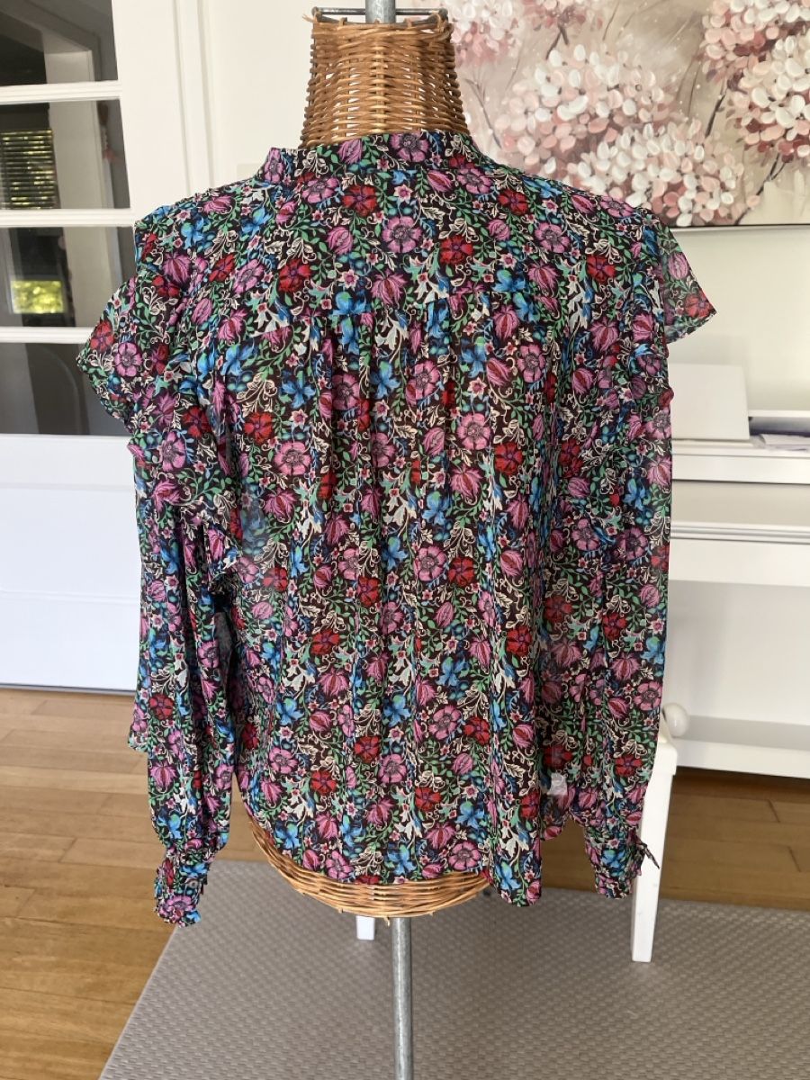 Camicette: Farbige Blumenbluse mit rüschen, 36/38 – Usato da Solothurn venduto da Bobesch08