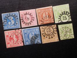 Bayern Mi 2 ll/3/4 ll/5/9/10a-12 - 1850 - Mi 215 € - Lot 977