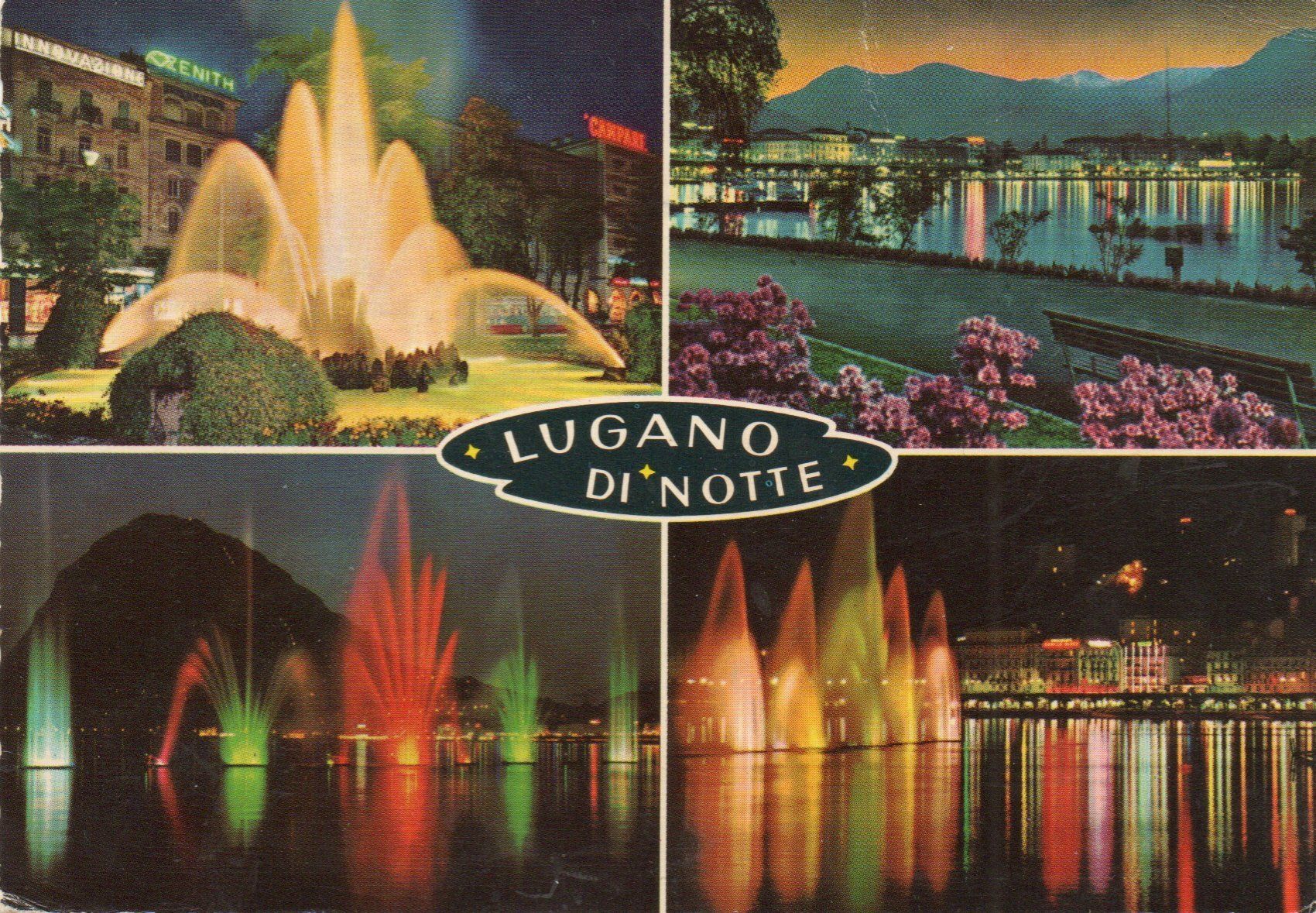 Cartoline postali: Lugano di notte – Usato da Melano venduto da pisonsdro