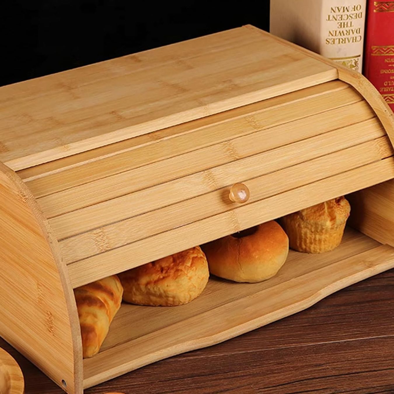 Behälter & Ähnliches: Brotkasten Bambus Holz mit Rollklappe – Neu und originalverpackt aus Genève von Top-Trend 4