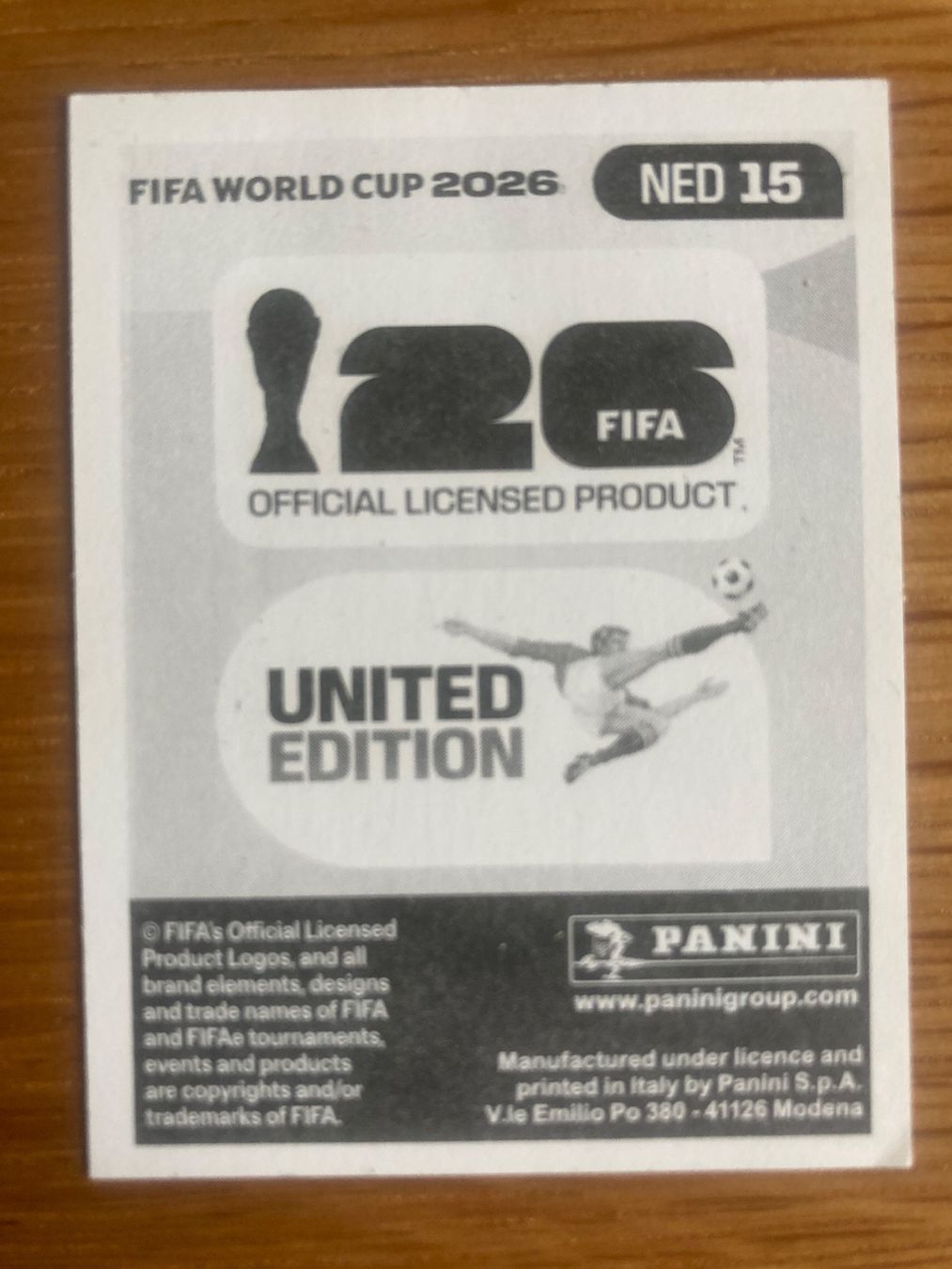 Panini Carte collezionabili: WM Sticker NED 15 – Nuovo (secondo la descrizione) da Winterthur venduto da Whitefish 1