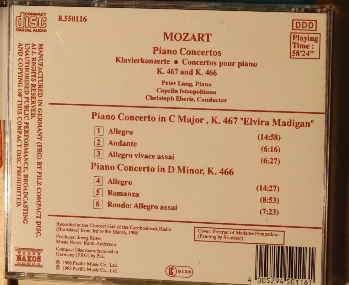 CD: Mozart Klavierkonzert – Usato da Luzern venduto da CONTENTI 2
