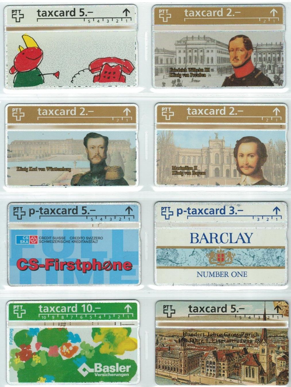 Telefon- & Taxkarten: 8 Taxcards – Gebraucht aus Zürich von Tolima194