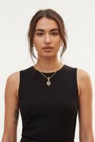 Nina Ricci Halskette Strass Anhänger Goldfarben