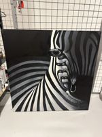 Schwarz-Weiss Zebra Gemälde - Blickfang für jedes Zimmer!