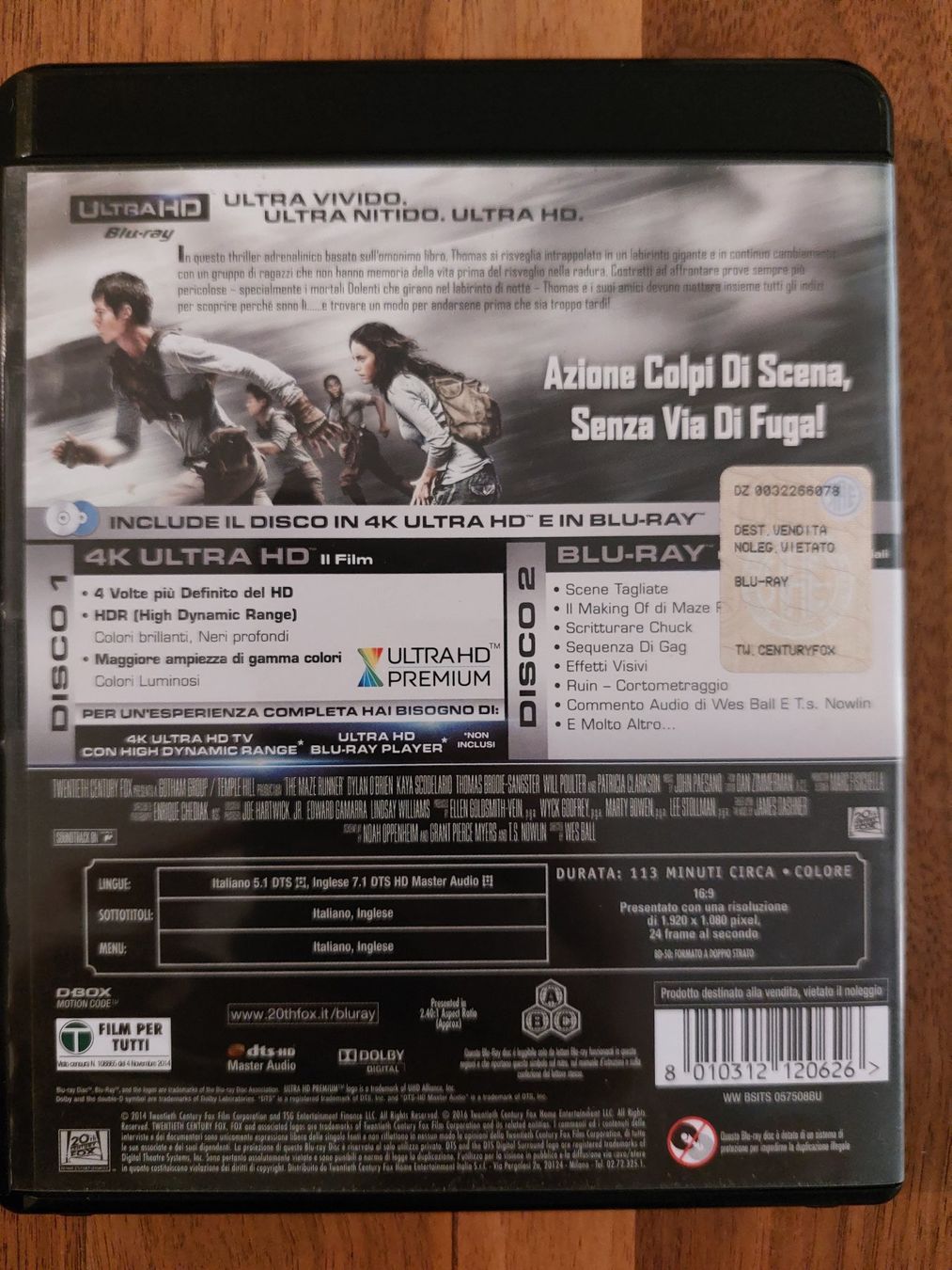 Tutti i DVDs: 4K Ultra HD & Blu Ray - Maze Runner – Usato da Rheinfelden venduto da FilmAuktion 1