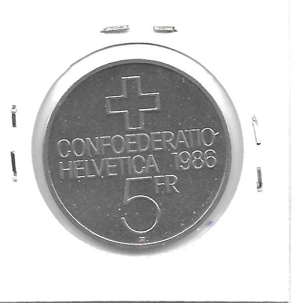 Tutti le monete: Monnaie Suisse: 5 Fr 1986 – Usato da Muraz (Collombey) venduto da Resine 1