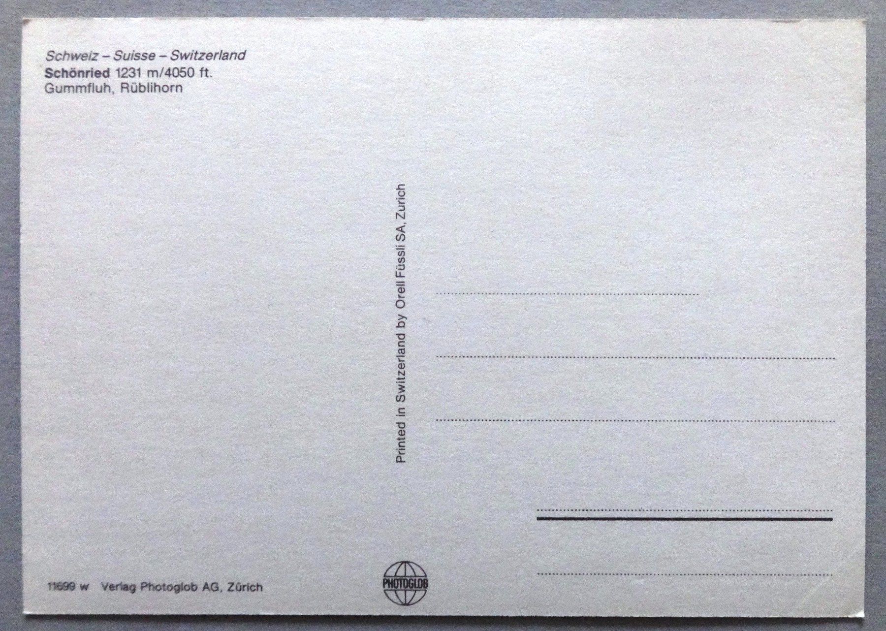Cartes postales: Schönried 1321 m – D'occasion à Fétigny par Billy2miny 1
