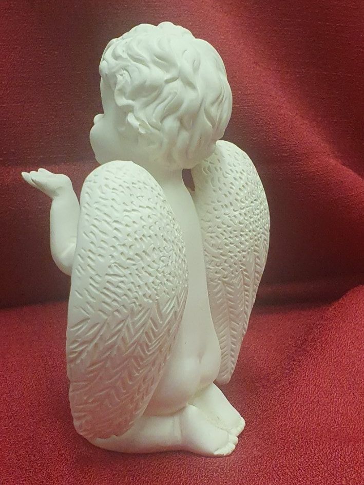 Statuette: Süsser Engel, knieend, Gipsfigur, Deko Figur - – Usato da Auw venduto da beretta1966 3
