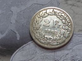 2 Fr. 1862 B - Helvetia assise