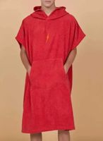 Surf Poncho rot mit Blitzmotiv - neu! Lightning Bolt