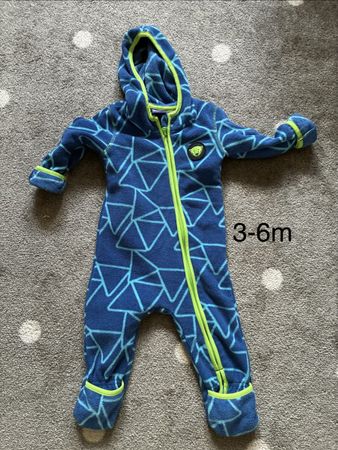 Fleece Overall blue patterned size 62/68 (3-6 months)