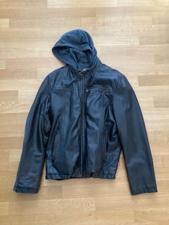 (F) Levis Kunstleder Jacke mit Kapuze braun