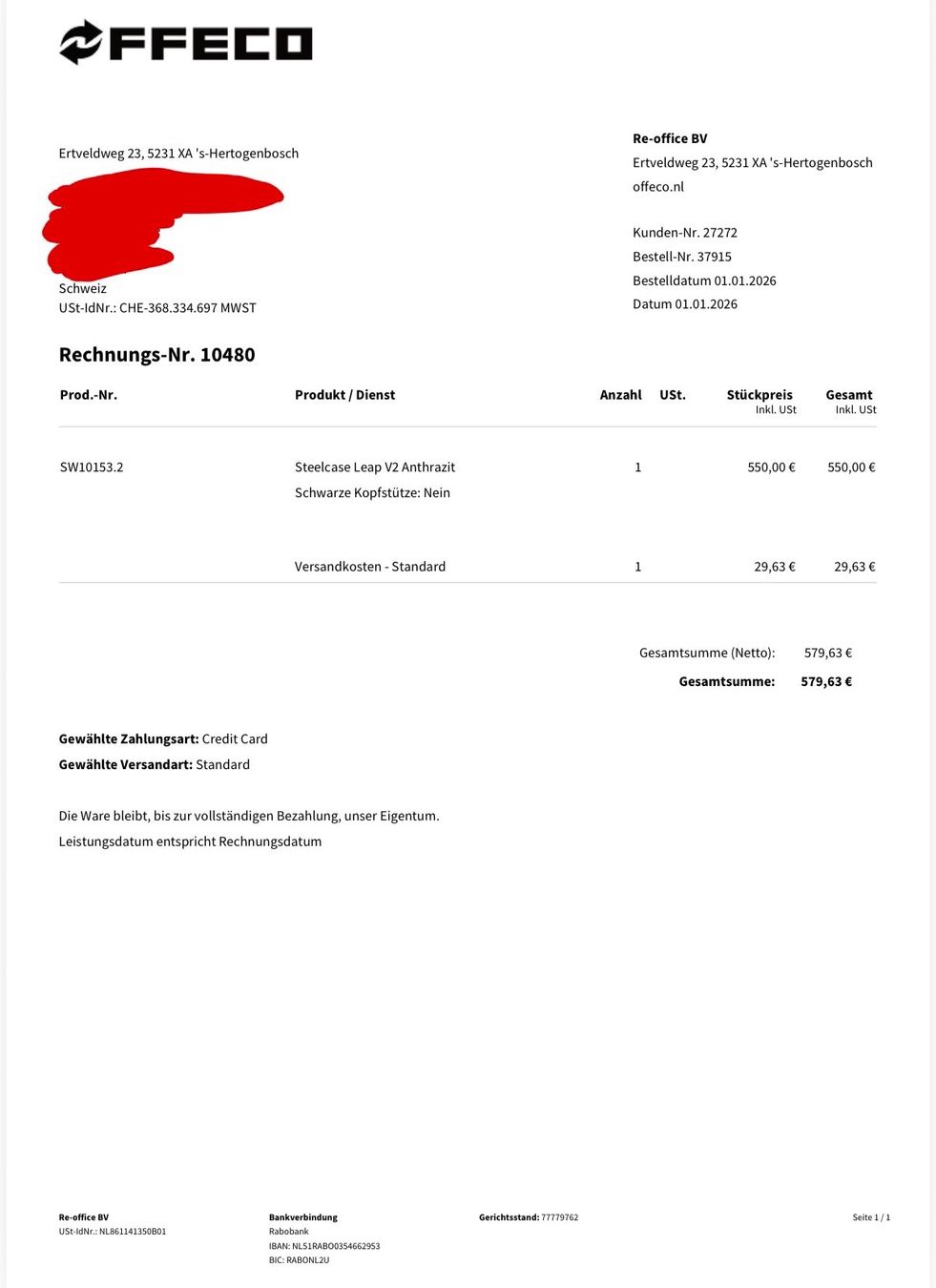 Steelcase Sedie: Steelcase Leap V2 Anthrazit – Usato da Zürich venduto da snipes31 2