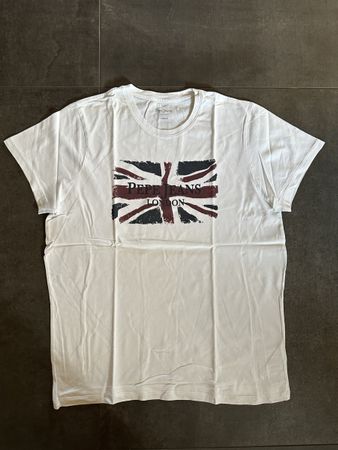 T-shirt bianca con stampa, size L, Pepe Jeans