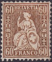 1862, Sitzende Helvetia, Nr.35 ungebraucht * +Gummi, 2000.-