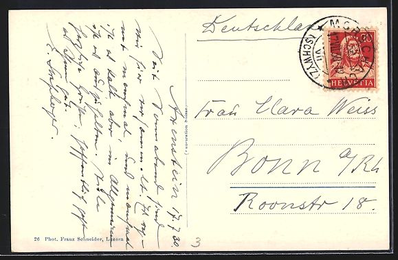 Cartoline postali: AK Axenstein, Grand Hotel, 1930 – Usato da Berlin venduto da bartko-reher 1