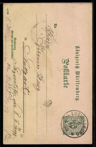 Cartoline postali: Handgemalt: Soldat mit Pickelhaube zu Pf – Usato da Berlin venduto da bartko-reher 1