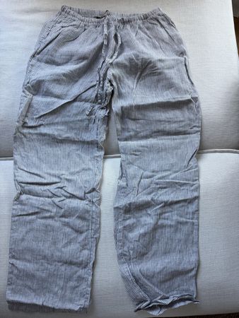 H&M gestreifte Hose Grösse 36 Damen Leinenmix