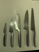Set of 5 IKEA kitchen knives stainless steel used condition
