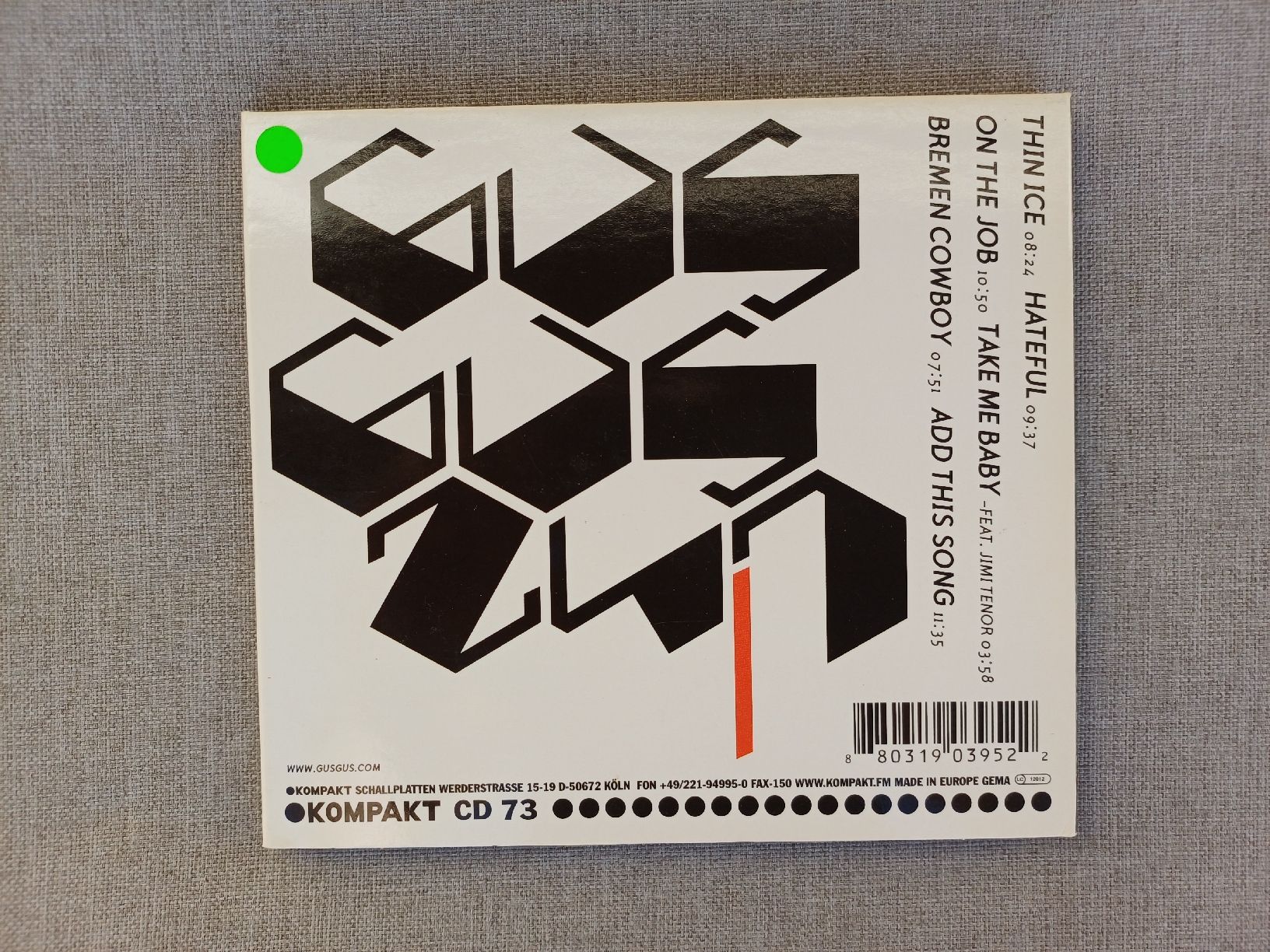CDs: Gusgus "24/7" CD digipak  – D'occasion à Begnins par Drastic-Sound 1