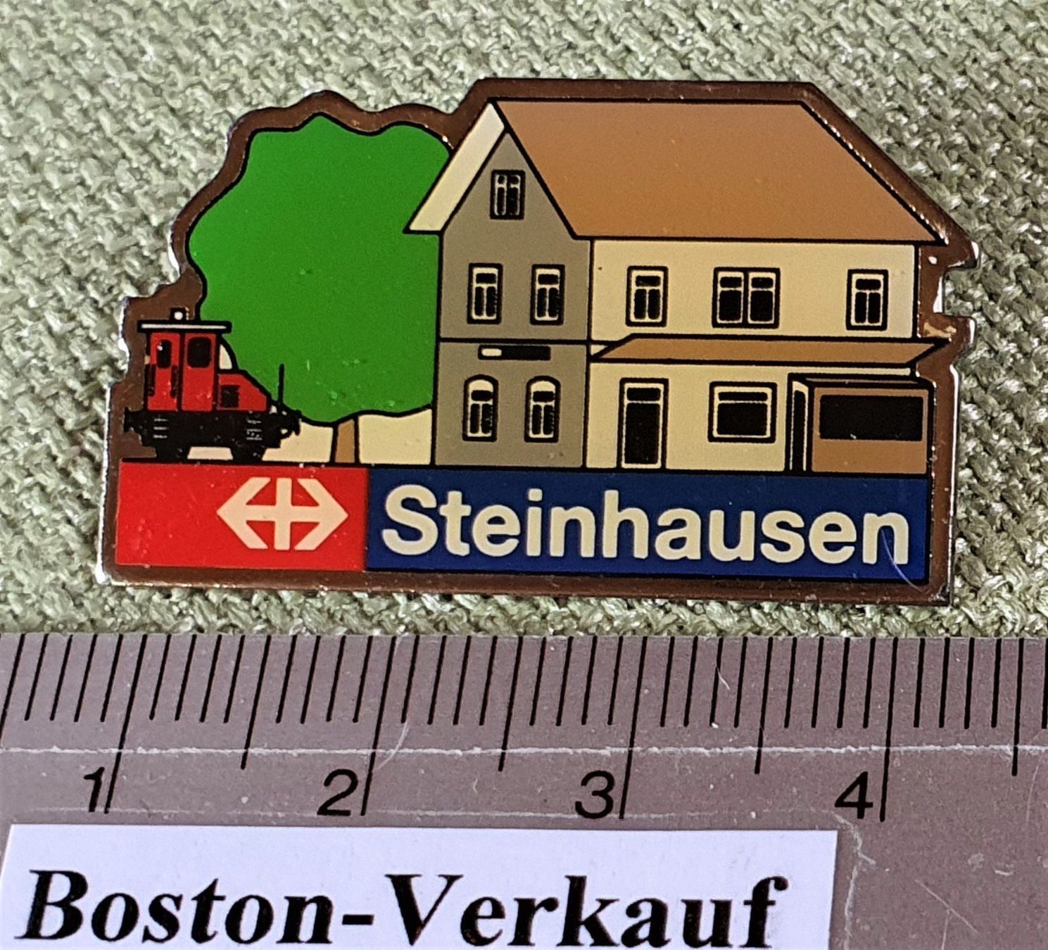 SBB/CFF/FFS Placchette & Badge: D659 - Pin SBB Bahnhof Steinhausen – Usato da Reinach BL venduto da Boston-Verkauf 1