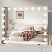 Hollywood Schminkspiegel mit LED Licht 80x60 cm Weiss
