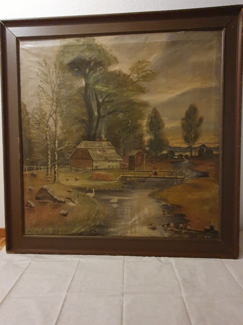 Dipinti: Ölgemälde, Item, Idylle mit Weiher – Usato da Rickenbach b. Wil venduto da colour53