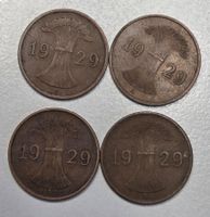 1 Pfennig Deutsches Reich 1929, 4 Stk.