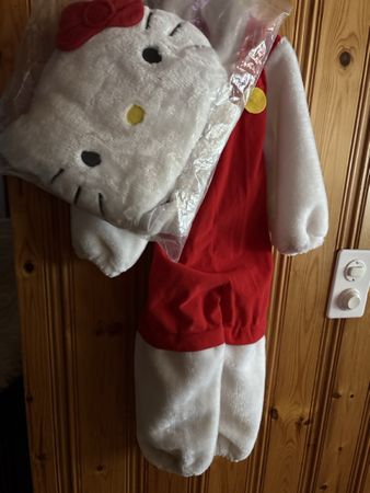 Déguisement Hello Kitty combinaison rouge blanc 2/3 ans