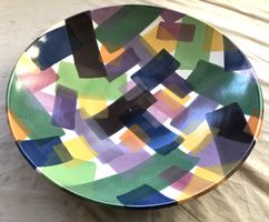 Memphis Design XL Keramik Schale 41cm - Monogramm DS '91