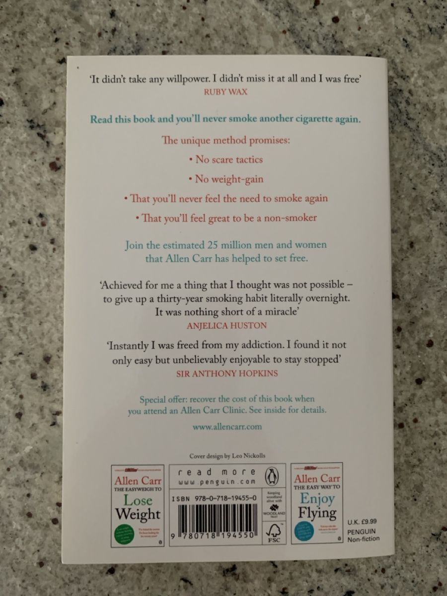Libri: Allen Carr's Easy Way to Stop Smoking, Book – Nuovo (secondo la descrizione) da Genève venduto da sunsustains 1