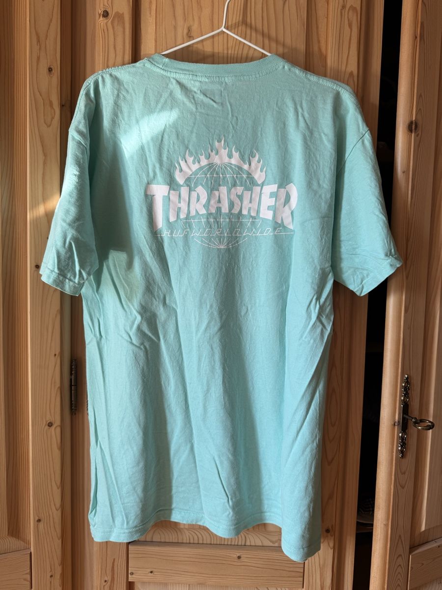 T-shirt: HUF x Thrasher T-Shirt, hellblau, Gr. L – Usato da Hergiswil NW venduto da kaufe_bei_kaufmann 4