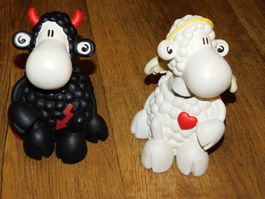Von Sheepworld, 2 Schafe, Handmade, Wackelköpfe