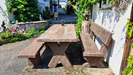 Beton-Bank 180 Eiche in Altholzoptik