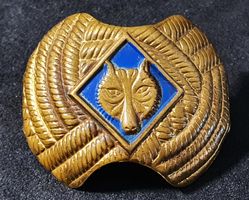 GG121 - Alter Pfadi Pfadfinder Halstuch Halter Wolfskopf