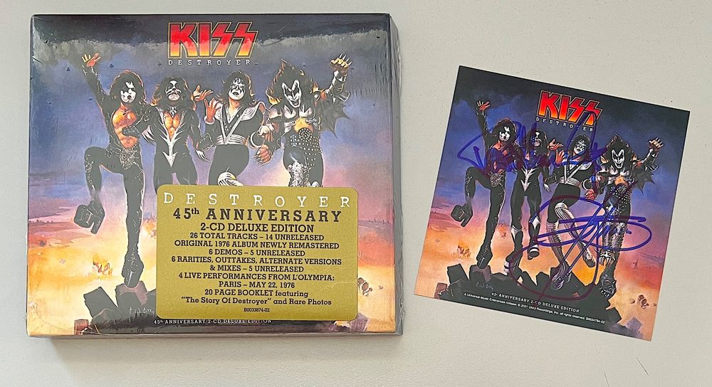 Kiss Autogramm Simmons Stanley Destroyer 45th 2xcd Mit Coa Kaufen