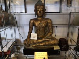 Antiker Bronze Buddha Bangkok Style verg Thailand 19.Jhd70cm