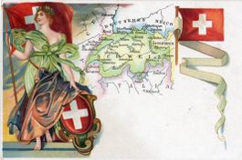 Schweiz  CH -  HELVETIA  -  Schweiz-Karte     ca 1900