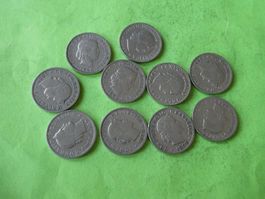Schweiz 1884-1909, Konvolut 10 Stück 20-Räppler