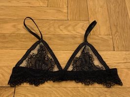 Soutien gorge dentelle noir et transparent beige Audace